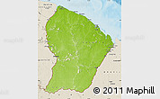 Physical Map of French Guiana, shaded relief outside