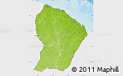 Physical Map of French Guiana, single color outside