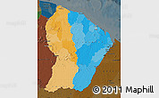 Political Map of French Guiana, darken