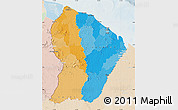 Political Map of French Guiana, lighten
