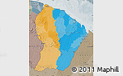 Political Map of French Guiana, semi-desaturated