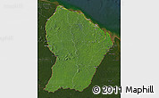 Satellite Map of French Guiana, darken
