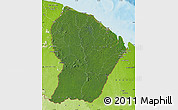 Satellite Map of French Guiana, physical outside