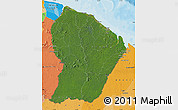 Satellite Map of French Guiana, political outside