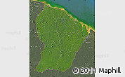 Satellite Map of French Guiana, semi-desaturated, land only
