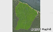 Satellite Map of French Guiana, semi-desaturated