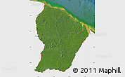Satellite Map of French Guiana, single color outside