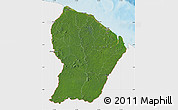 Satellite Map of French Guiana, single color outside, shaded relief sea