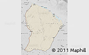 Shaded Relief Map of French Guiana, desaturated