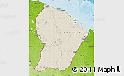 Shaded Relief Map of French Guiana, physical outside