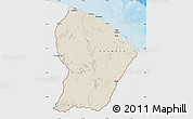 Shaded Relief Map of French Guiana, single color outside