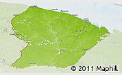 Physical Panoramic Map of French Guiana, lighten