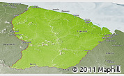 Physical Panoramic Map of French Guiana, semi-desaturated