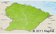 Physical Panoramic Map of French Guiana, shaded relief outside