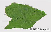 Satellite Panoramic Map of French Guiana, cropped outside