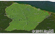 Satellite Panoramic Map of French Guiana, darken