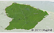 Satellite Panoramic Map of French Guiana, lighten