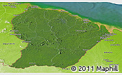 Satellite Panoramic Map of French Guiana, physical outside, satellite sea