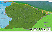 Satellite Panoramic Map of French Guiana, political shades outside, satellite sea