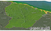 Satellite Panoramic Map of French Guiana, semi-desaturated, land only