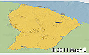 Savanna Style Panoramic Map of French Guiana, single color outside