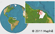 Satellite Location Map of Saint-Laurent-Du-Maroni, highlighted country