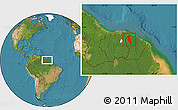 Satellite Location Map of Saint-Laurent-Du-Maroni