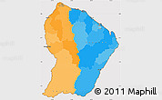 Political Simple Map of French Guiana, cropped outside