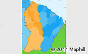 Political Simple Map of French Guiana, political shades outside