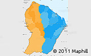 Political Simple Map of French Guiana, single color outside, borders and labels