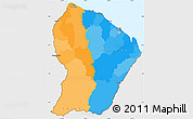 Political Simple Map of French Guiana, single color outside