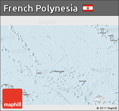 Gray 3D Map of French Polynesia