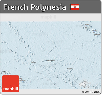 Gray 3D Map of French Polynesia