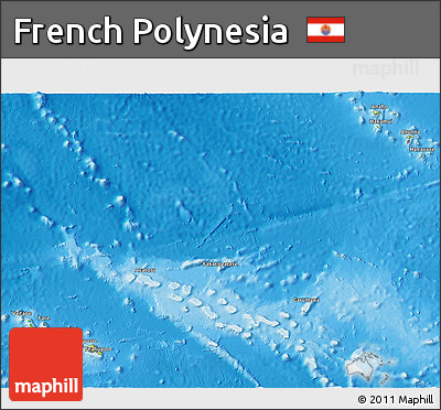 Physical 3D Map of French Polynesia