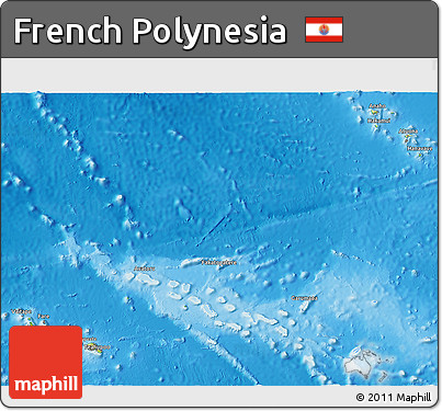 Physical 3D Map of French Polynesia