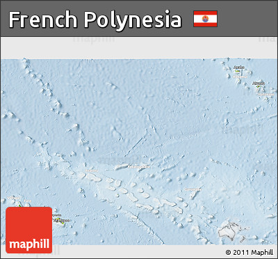 Physical 3D Map of French Polynesia, lighten