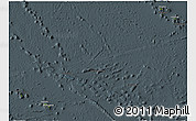 Satellite 3D Map of French Polynesia, darken, semi-desaturated