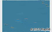 Satellite 3D Map of French Polynesia, desaturated, land only