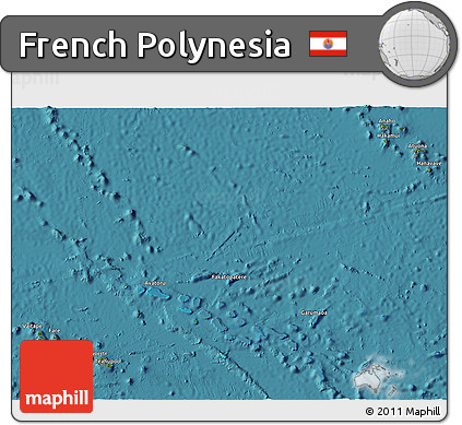 Satellite 3D Map of French Polynesia