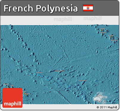 Satellite 3D Map of French Polynesia