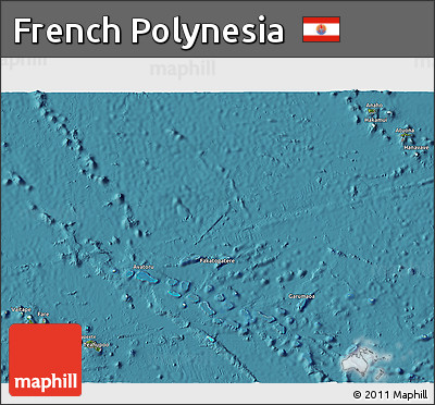 Satellite 3D Map of French Polynesia, political outside, satellite sea