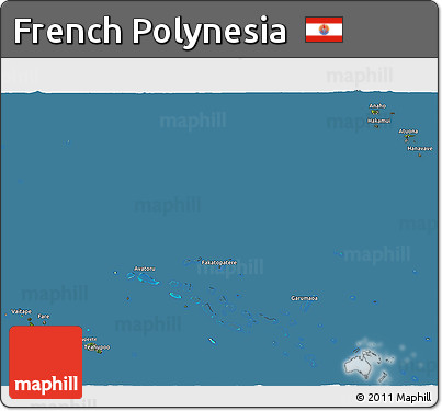 Satellite 3D Map of French Polynesia, semi-desaturated, land only