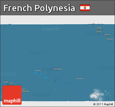 Satellite 3D Map of French Polynesia, semi-desaturated, land only