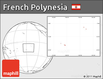 Blank Location Map of French Polynesia