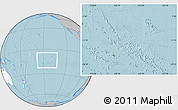 Gray Location Map of French Polynesia, highlighted continent, hill shading