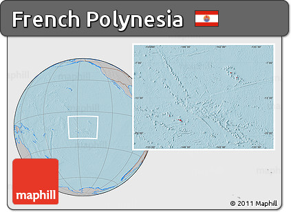 Gray Location Map of French Polynesia, hill shading