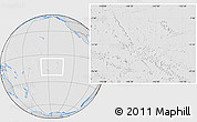 Gray Location Map of French Polynesia, lighten, desaturated, hill shading