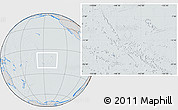 Gray Location Map of French Polynesia, lighten, semi-desaturated, hill shading