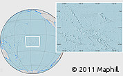 Gray Location Map of French Polynesia, lighten, semi-desaturated, land only, hill shading