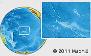 Gray Location Map of French Polynesia, physical outside, hill shading